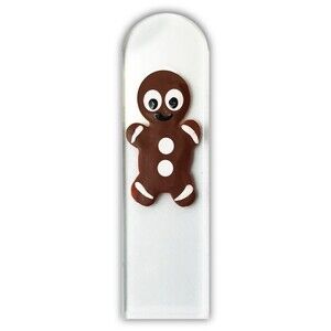 Glass Nail File Gingerbread Man Czech Crystal Hand Painted Medium 5.5" Christmas